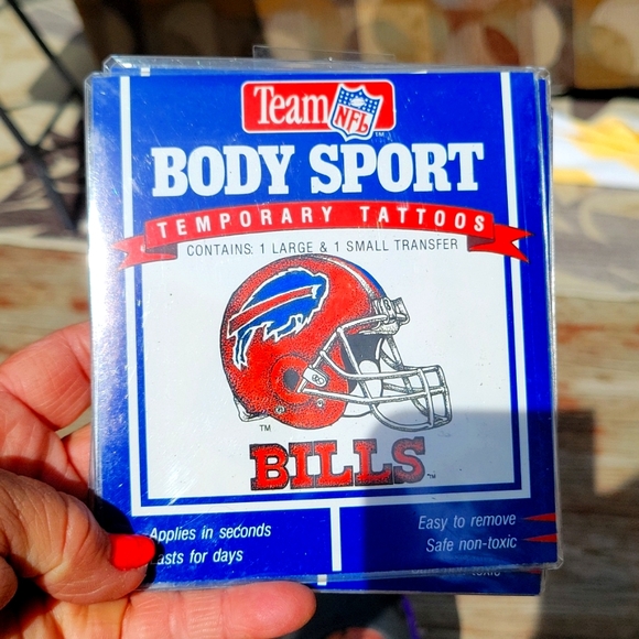 NFL TEAM BUFFALO BILLS BODY ART TEMPORARY TATTOO - Picture 1 of 2